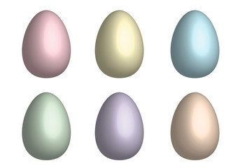 Mix Easter eggs for Easter holidays 3D design isoleted in white background