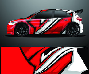 Naklejka premium Rally car decal graphic wrap vector, abstract background