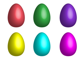 Mix Easter eggs for Easter holidays 3D design isoleted in white background