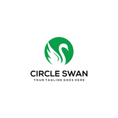 Creative modern simple Swan clean logo design template