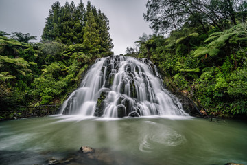 Sight of a waterfall during a hike in a local park
