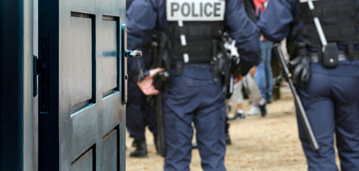 Opened door concept with a police patrol