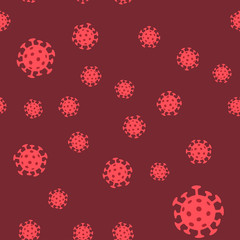 Coronavirus bacteria seamless pattern. Pandemic virus design texture background.