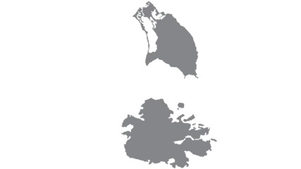 Antigua and Barbuda map with gray tone on  white background,illustration,textured , Symbols of Antigua and Barbuda