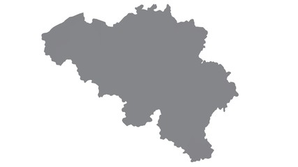Belgium map with gray tone on  white background,illustration,textured , Symbols of Belgium
