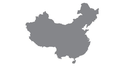 China map with gray tone on  white background,illustration,textured , Symbols of China