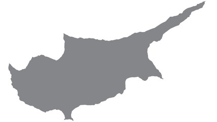 Cyprus  map with gray tone on  white background,illustration,textured , Symbols of Cyprus