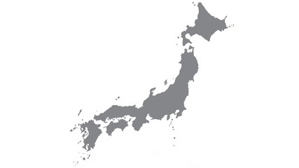 Fototapeta premium Japan map with gray tone on white background,illustration,textured , Symbols of Japan