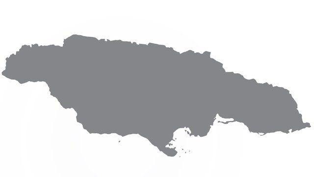 Jamaica map with gray tone on  white background,illustration,textured , Symbols of Jamaica
