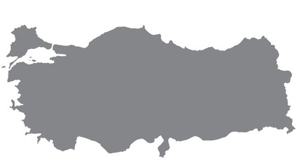 Turkey map with gray tone on  white background,illustration,textured , Symbols of Turkey