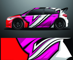 Obraz premium Rally car decal graphic wrap vector, abstract background