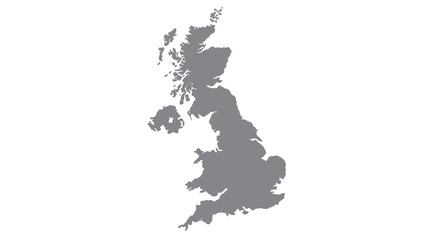UK or England map with gray tone on  white background,illustration,textured , Symbols of UK or England