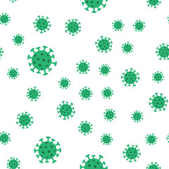 Naklejka na ściany i meble Coronavirus bacteria seamless pattern. Pandemic virus design texture background.