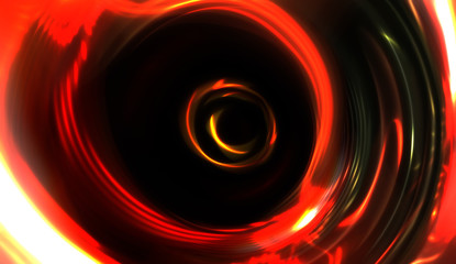 Cool background of moving glowing lights. Vibrant colorful portal template for your design. Light rays and glow particles in motion forming a wormhole shape.
