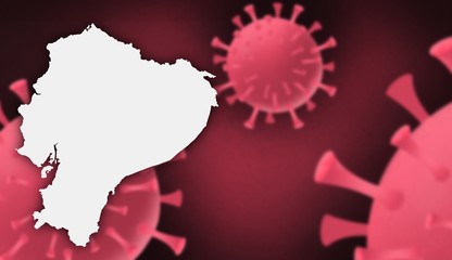 Ecuador corona virus update with  map on corona virus background,report new case,total deaths,new deaths,serious critical,active cases,total recovered,virus spread  Wuhan China to worldwide,outbreak
