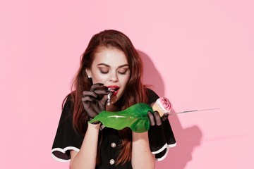 girl with a glass of champagne