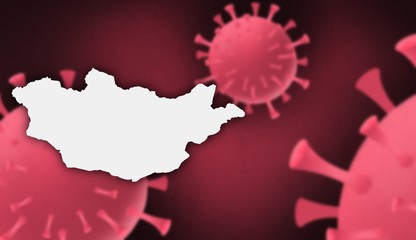 Mongolia corona virus update with  map on corona virus background,report new case,total deaths,new deaths,serious critical,active cases,total recovered,virus spread  Wuhan China to worldwide,outbreak