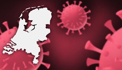 Netherlands corona virus update with  map on corona virus background,report new case,total deaths,new deaths,serious critical,active cases,total recovered,virus spread  Wuhan China to worldwide
