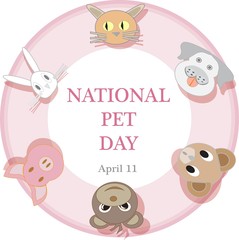 National Pet Day Sign and illustration