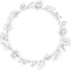 Line Art Flower Frame and Border
