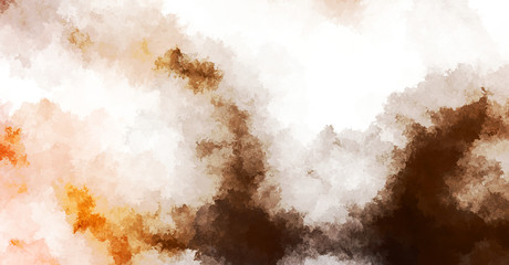Watercolor painted background with blots and splatters. Brush stroked painting. 2D Illustration.