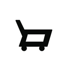 Shipping Cart Icon , Concept Mall Finance Market Commerce Emblem Isolated Illustration , Outline Solid Background White , Template Logo Design
