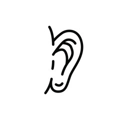 Ear icons , template Logo Design Best Icons Emblem Isolated, Element Organ Listen Vector Illustration , Outline Solid Background White . Company Multimedia Symbol
