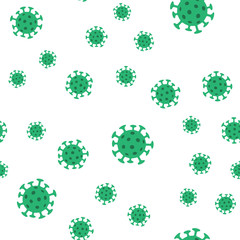 Coronavirus bacteria seamless pattern. Pandemic virus design texture background.
