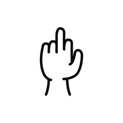 Hand Icon Template Best Logo Vector Emblem Isolated Illustration , Outline Solid Background White
