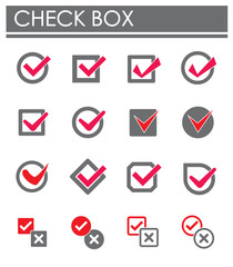 Check box icon set on background for graphic and web design. Creative illustration concept symbol for web or mobile app
