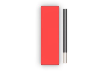 Blank Packaging Incense Stick Paper Box For Branding, 3d render illustration.
