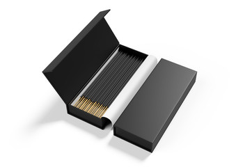 Blank Packaging Incense Stick Paper Box For Branding, 3d render illustration.