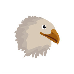 Motorcycle emblem eagle head clip art character illustration