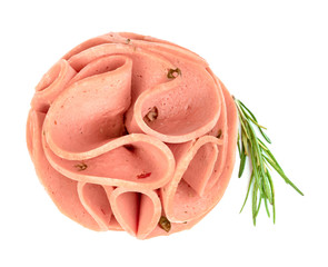 bologna sliced isolated on white background © sirawut