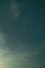 Night sky with many stars and colouds