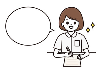 看護師 ナース 記入 吹き出し イラスト