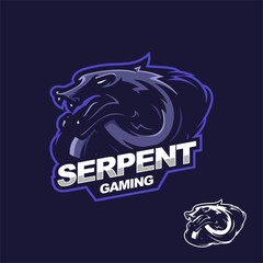 snake serpent e-sport gaming mascot logo template