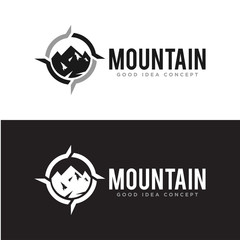 Mountain Compass Logo Icon Design Vector