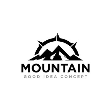 Mountain Compass Logo Icon Design Vector