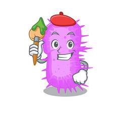 A creative acinetobacter baumannii artist mascot design style paint with a brush