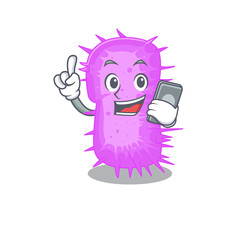 Acinetobacter baumannii cartoon character speaking on phone