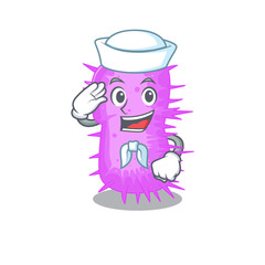 Sailor cartoon character of acinetobacter baumannii with white hat