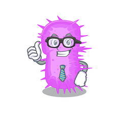An elegant acinetobacter baumannii Businessman mascot design wearing glasses and tie