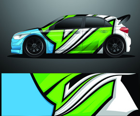Obraz premium Rally car decal graphic wrap vector, abstract background