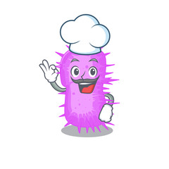 Acinetobacter baumannii chef cartoon design style wearing white hat