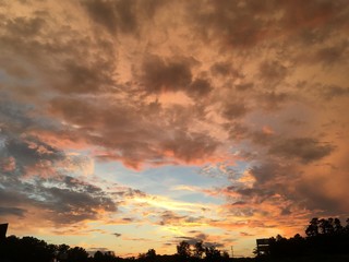 sunset after rain shower