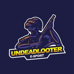 zombie skeleton survivor logo for e-sport gaming mascot logo