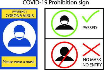 Mandatory wearing masks sign. Symbol indicating that wearing a mask