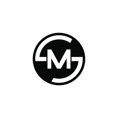sm letter original monogram logo design