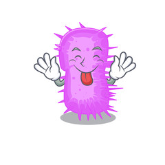 An amusing face acinetobacter baumannii cartoon design with tongue out